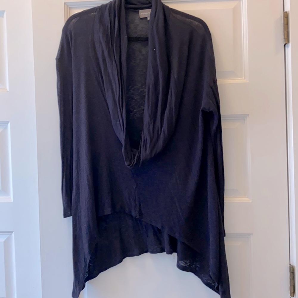 Michael Stars navy rayon cowl neck tee